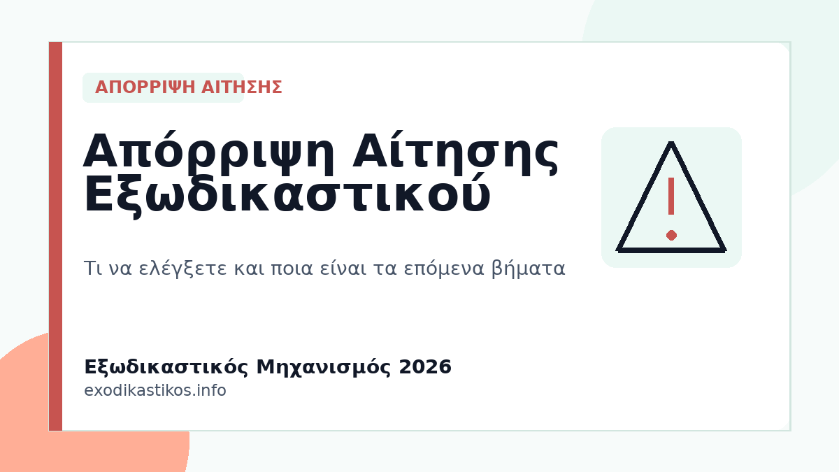 Απόρριψη Αίτησης Εξωδικαστικού: Τι Κάνω Μετά το 2026
